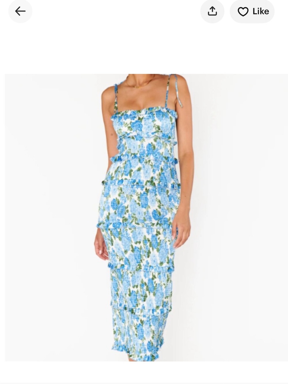 Show Me Your MuMu Blue & Green Floral Tiered Maxi Skirt